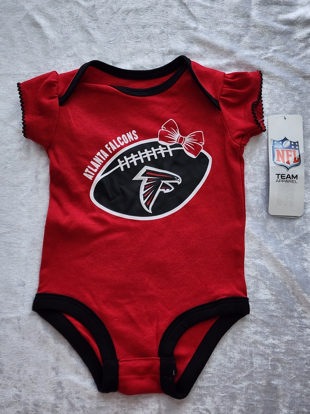 Atlanta Falcons Infant Red Baby Onesie with Bow Graphic One (1) only